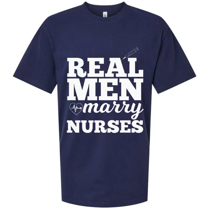 Real Men Marry Nurses For Nurse Husband Sueded Cloud Jersey T-Shirt