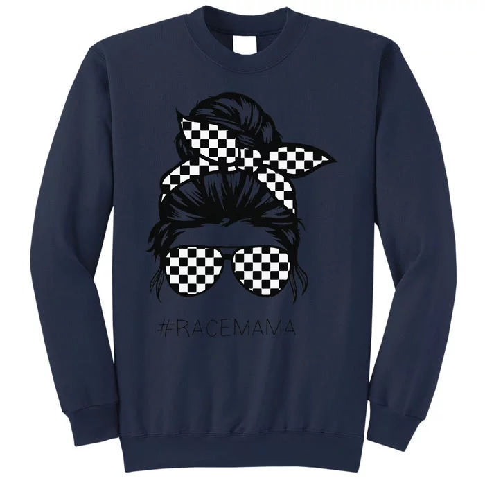 Racing Mom Messy Bun Racer Race Mother's Day Sweatshirt