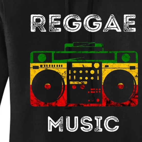 Reggae Music Musicbox Boombox Rastafari Roots Rasta Reggae Women's Pullover Hoodie