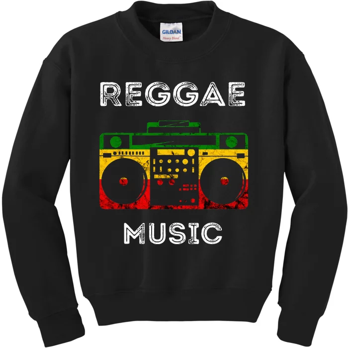 Reggae Music Musicbox Boombox Rastafari Roots Rasta Reggae Kids Sweatshirt