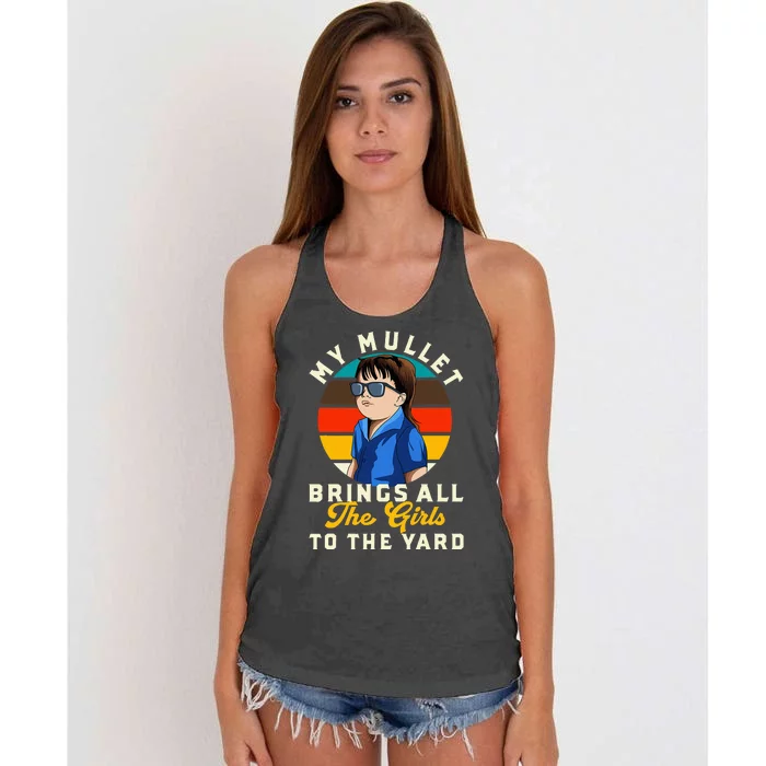 Redneck My Mullet Brings All The To The Yard Women's Knotted Racerback Tank