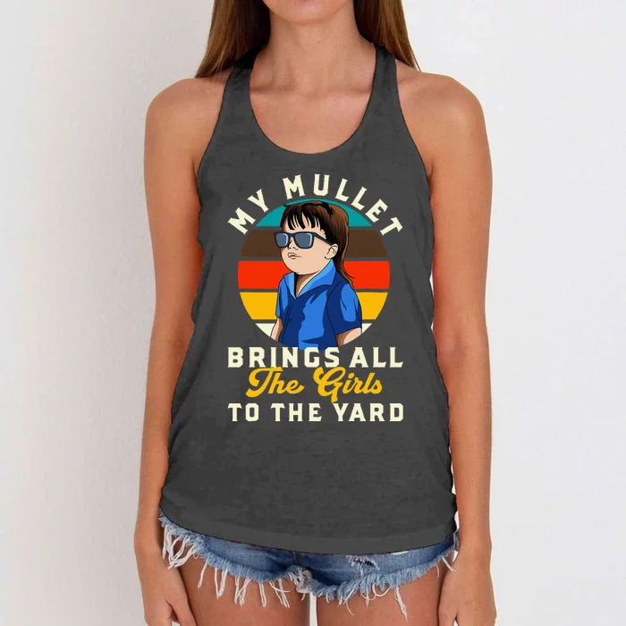 Redneck My Mullet Brings All The To The Yard Women's Knotted Racerback Tank