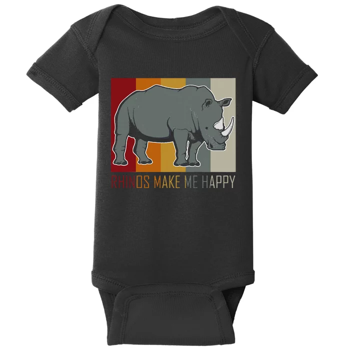 Rhinos Make Me Happy Rhino Baby Bodysuit