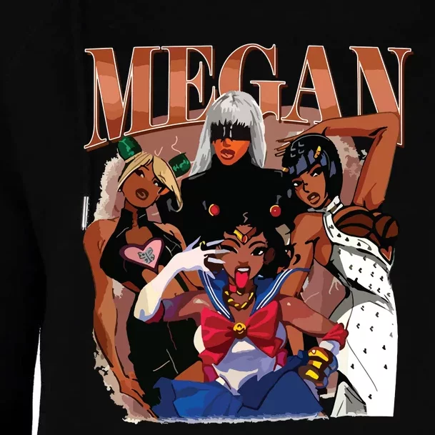 Retro Megan Moon Megan First Name Womens Funnel Neck Pullover Hood