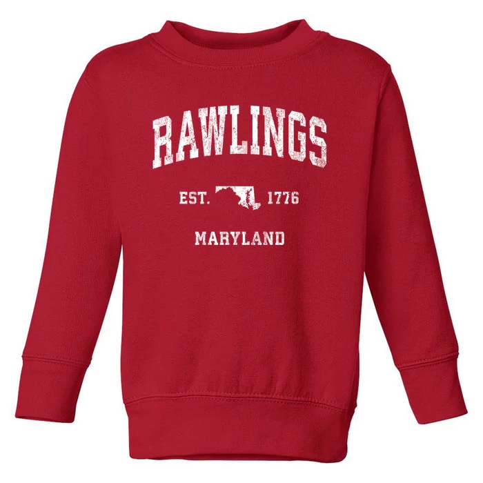 Rawlings Maryland Md Vintage Established Athletic Sports Design Toddler Sweatshirt