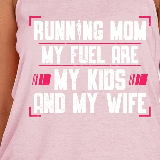 Running Mom My Fuel Are My Runner Marathon Cool Gift Women's Knotted Racerback Tank