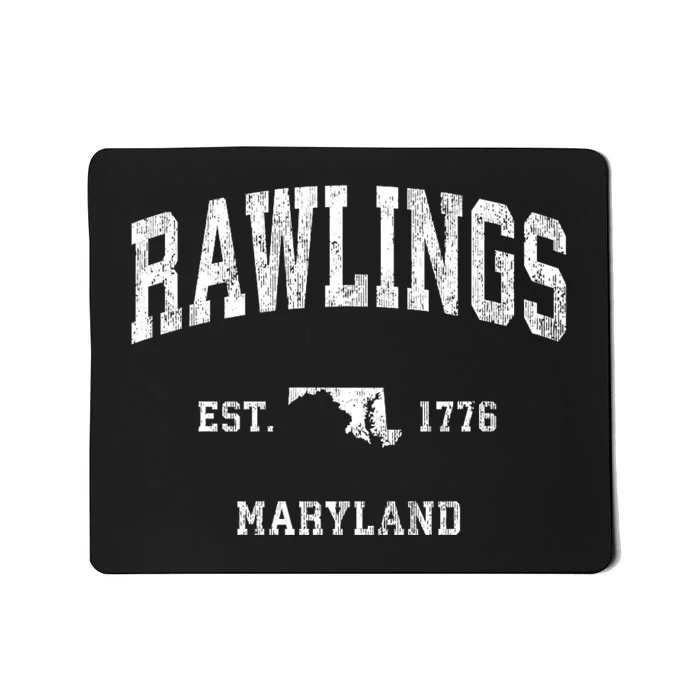 Rawlings Maryland Md Vintage Athletic Black Sports Mousepad