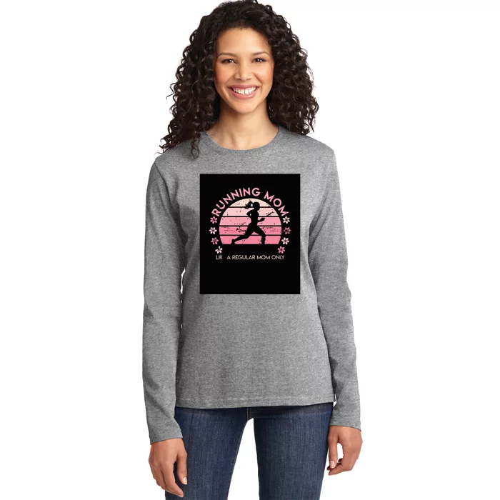 Running Mom Mother Ladies Marathon Run Half Marathon Ladies Long Sleeve Shirt