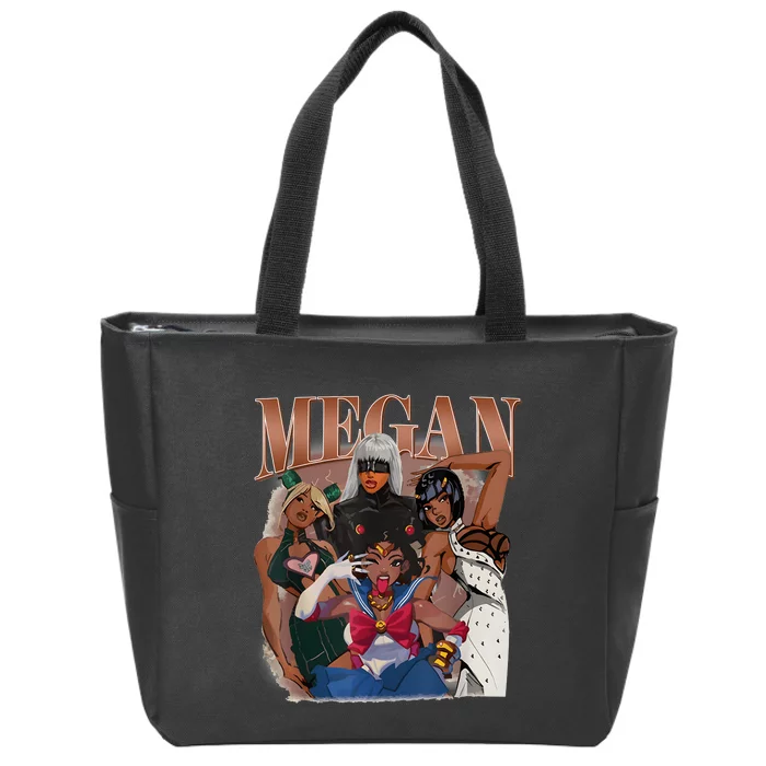 Retro Megan Moon Megan First Name Personalized Vintage Zip Tote Bag