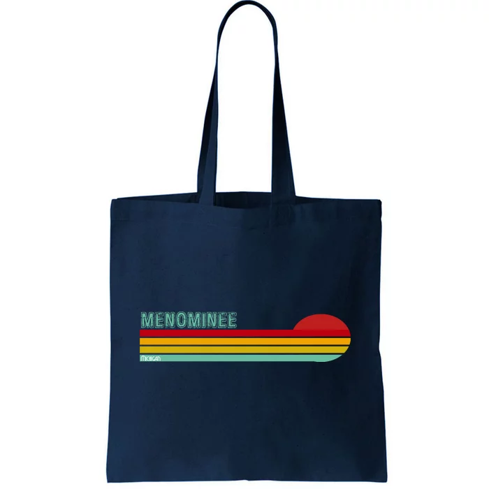 Retro Menominee Michigan Tote Bag