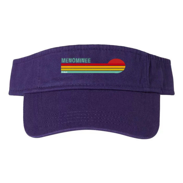 Retro Menominee Michigan Valucap Bio-Washed Visor