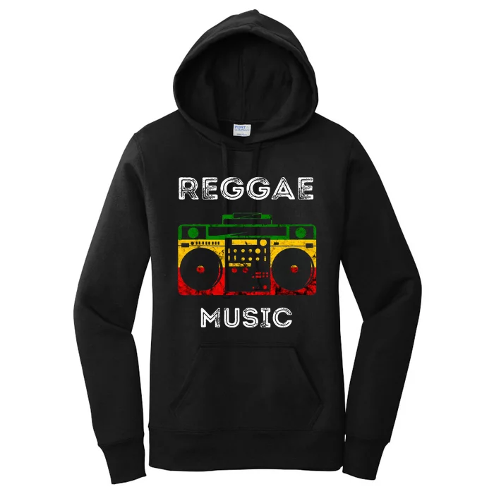 Reggae Music Musicbox Boombox Rastafari Roots Rasta Reggae Women's Pullover Hoodie