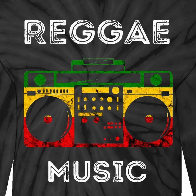 Reggae Music Musicbox Boombox Rastafari Roots Rasta Reggae Tie-Dye Long Sleeve Shirt