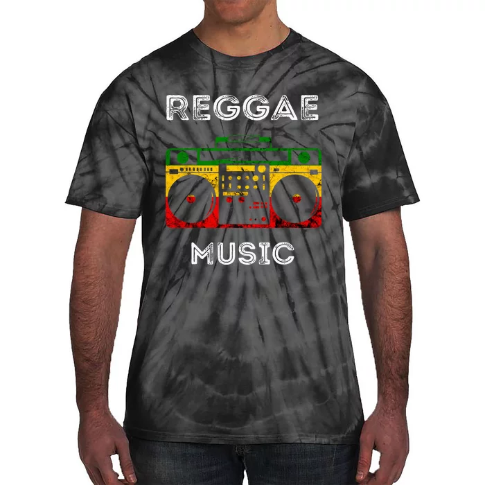 Reggae Music Musicbox Boombox Rastafari Roots Rasta Reggae Tie-Dye T-Shirt