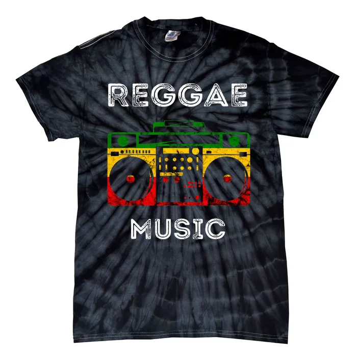 Reggae Music Musicbox Boombox Rastafari Roots Rasta Reggae Tie-Dye T-Shirt