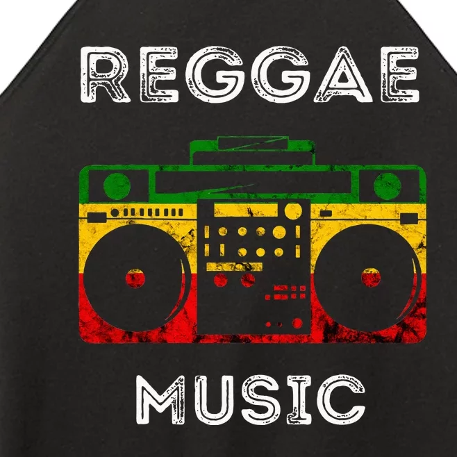 Reggae Music Musicbox Boombox Rastafari Roots Rasta Reggae Women’s Perfect Tri Rocker Tank