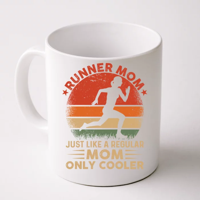 Runner Mom Marathon Race Track And Field Mothers Day Gift Front & Back Coffee Mug