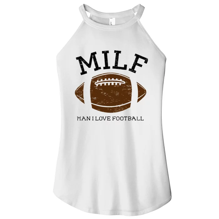 Retro Milf Man I Love Football Vintage Football Season Women’s Perfect Tri Rocker Tank