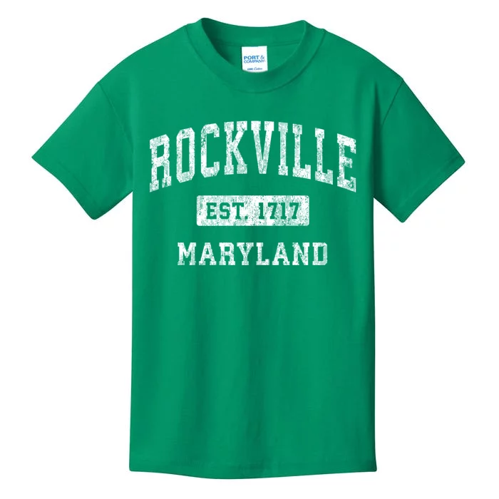 Rockville Maryland Md Vintage Established Sports Design Kids T-Shirt