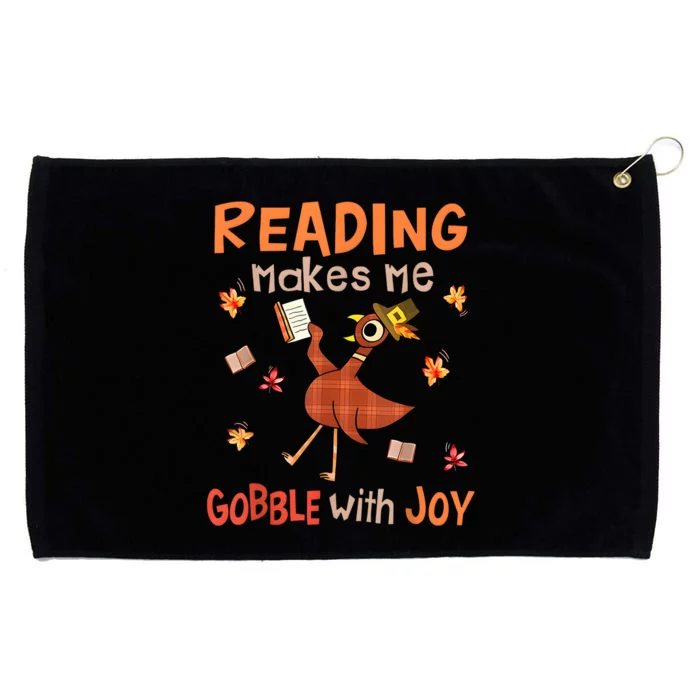 Reading Makes Me Gobble With Joy Turkey Reading Book Grommeted Golf Towel