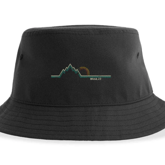 Retro Mountains Moab Utah Summer Hiking Sustainable Bucket Hat