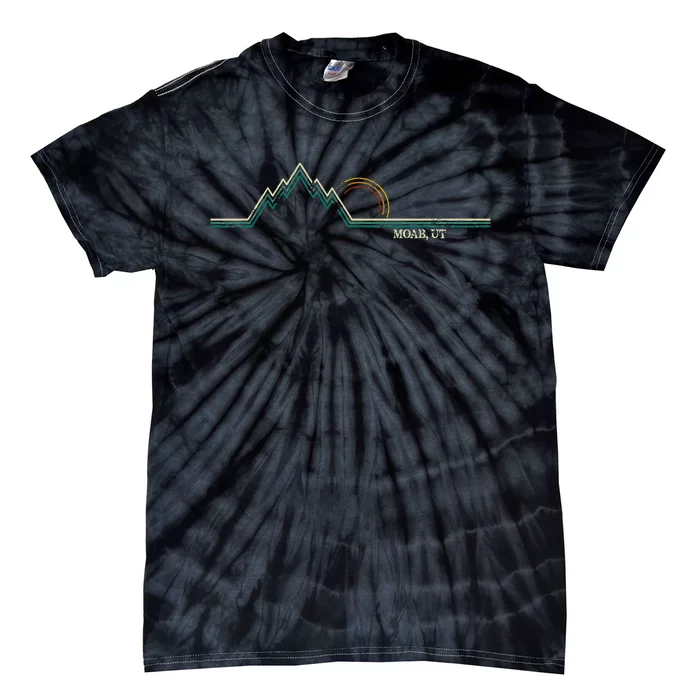 Retro Mountains Moab Utah Summer Hiking Tie-Dye T-Shirt