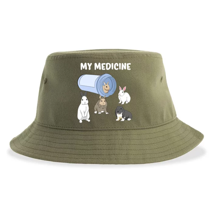 Rabbit My Medicine Bunny My Medicine Great Gift Sustainable Bucket Hat