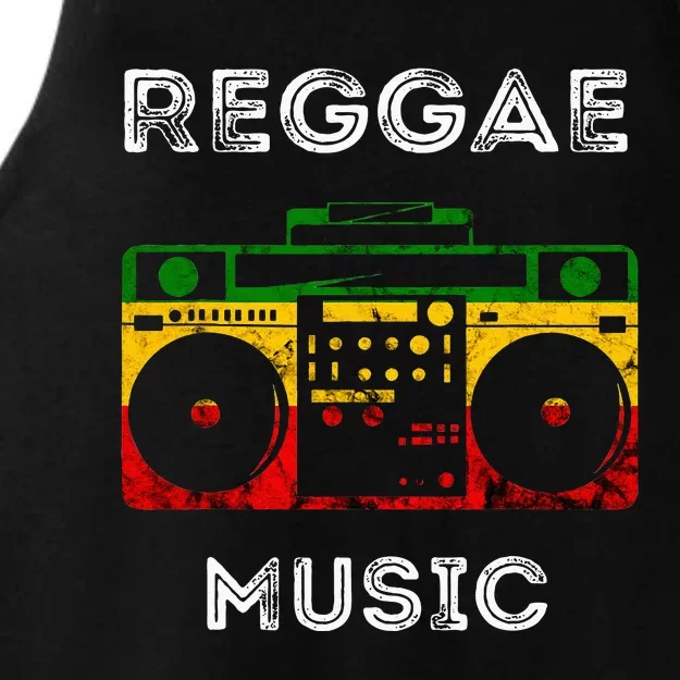 Reggae Music Musicbox Boombox Rastafari Roots Rasta Reggae Ladies Tri-Blend Wicking Tank