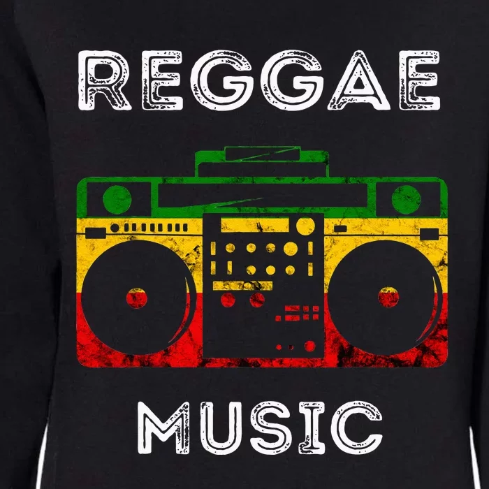 Reggae Music Musicbox Boombox Rastafari Roots Rasta Reggae Womens California Wash Sweatshirt