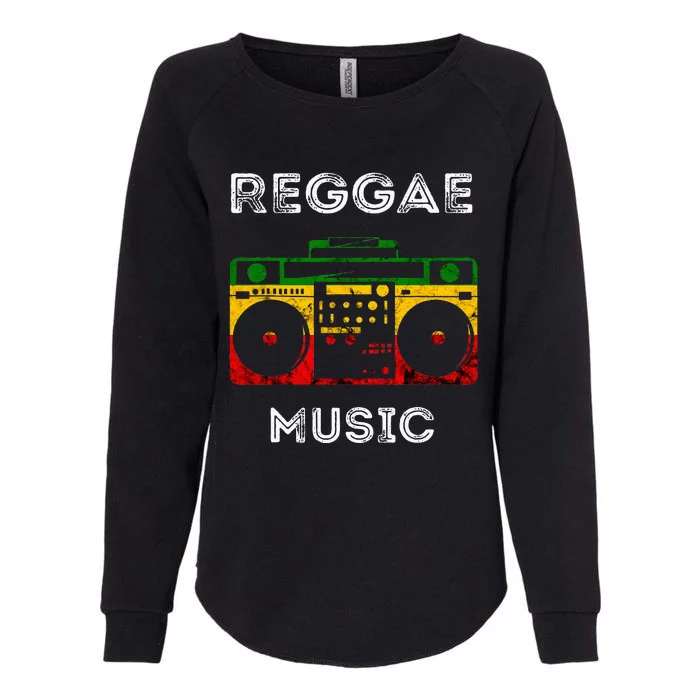 Reggae Music Musicbox Boombox Rastafari Roots Rasta Reggae Womens California Wash Sweatshirt