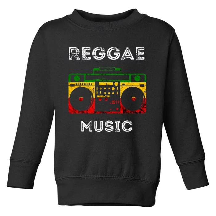 Reggae Music Musicbox Boombox Rastafari Roots Rasta Reggae Toddler Sweatshirt