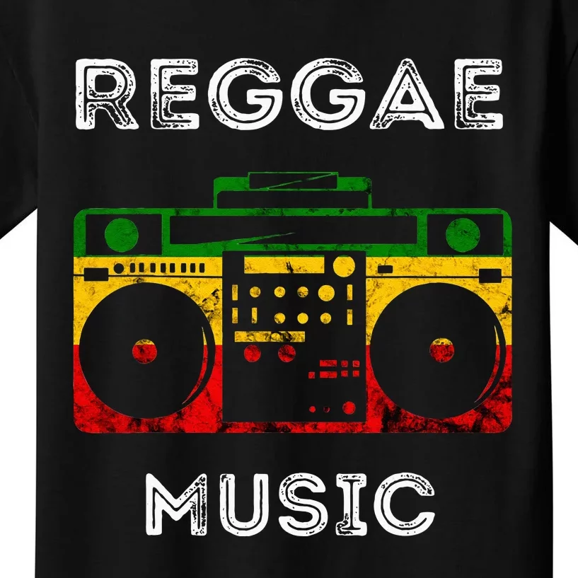 Reggae Music Musicbox Boombox Rastafari Roots Rasta Reggae Kids T-Shirt