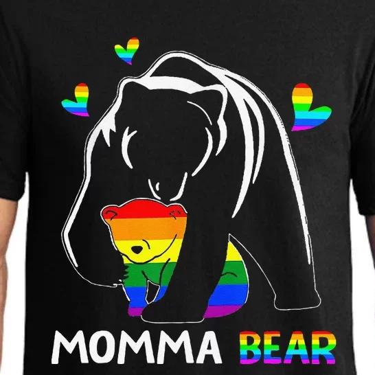 Rainbow Mamy Mama Bear Hug Love Support Parent Lgbt Pride Pajama Set