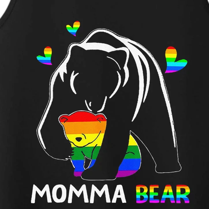 Rainbow Mamy Mama Bear Hug Love Support Parent Lgbt Pride Performance Tank