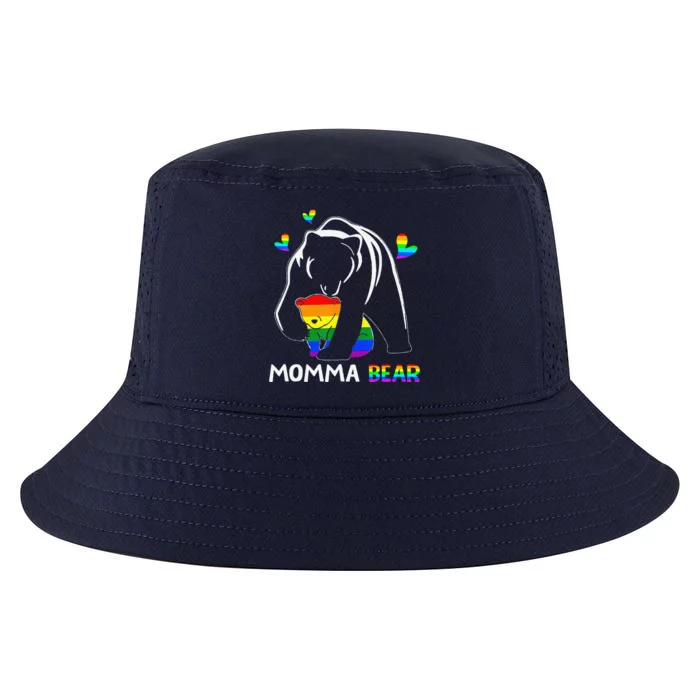 Rainbow Mamy Mama Bear Hug Love Support Parent Lgbt Pride Cool Comfort Performance Bucket Hat