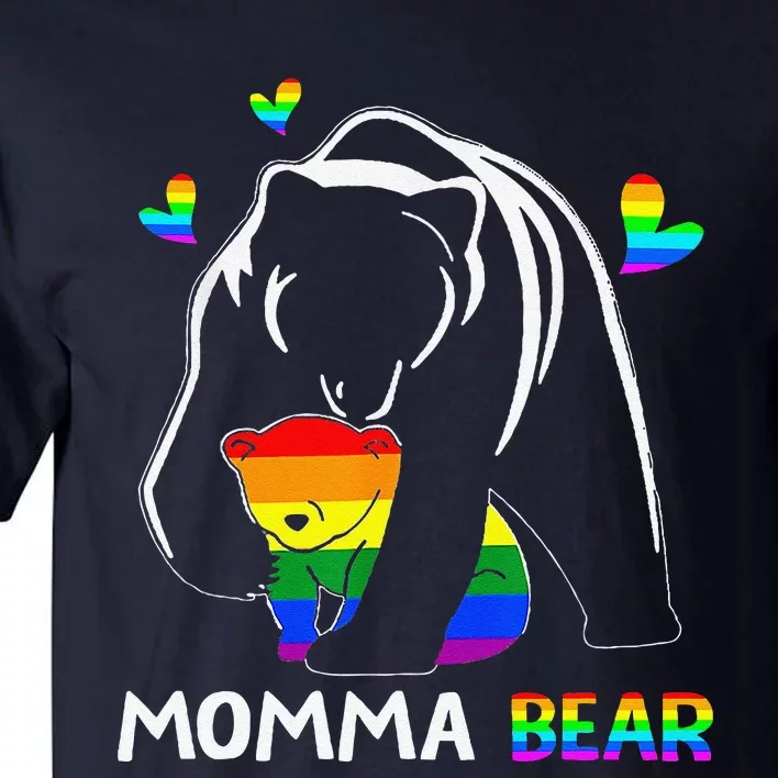 Rainbow Mamy Mama Bear Hug Love Support Parent Lgbt Pride Tall T-Shirt