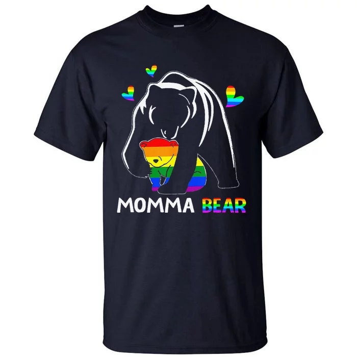 Rainbow Mamy Mama Bear Hug Love Support Parent Lgbt Pride Tall T-Shirt