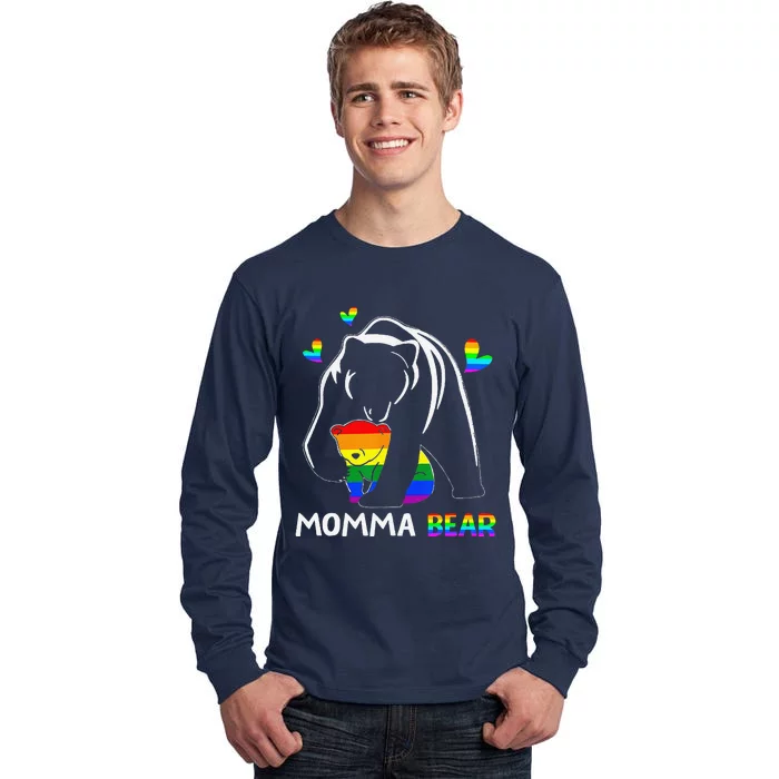 Rainbow Mamy Mama Bear Hug Love Support Parent Lgbt Pride Tall Long Sleeve T-Shirt