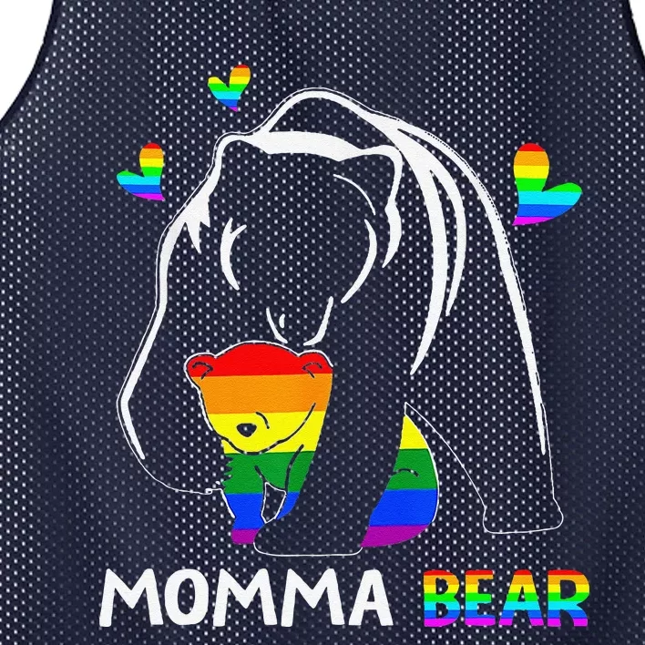 Rainbow Mamy Mama Bear Hug Love Support Parent Lgbt Pride Mesh Reversible Basketball Jersey Tank