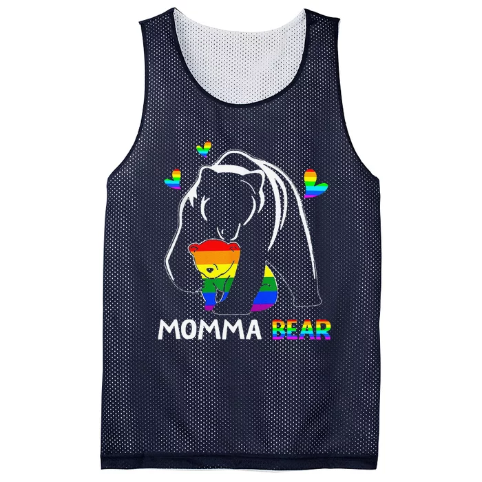 Rainbow Mamy Mama Bear Hug Love Support Parent Lgbt Pride Mesh Reversible Basketball Jersey Tank