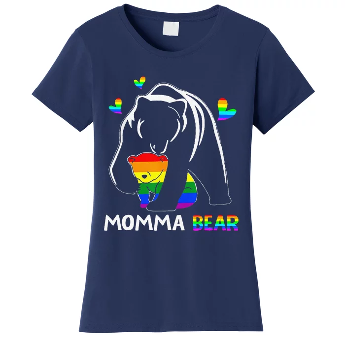 Rainbow Mamy Mama Bear Hug Love Support Parent Lgbt Pride Women's T-Shirt