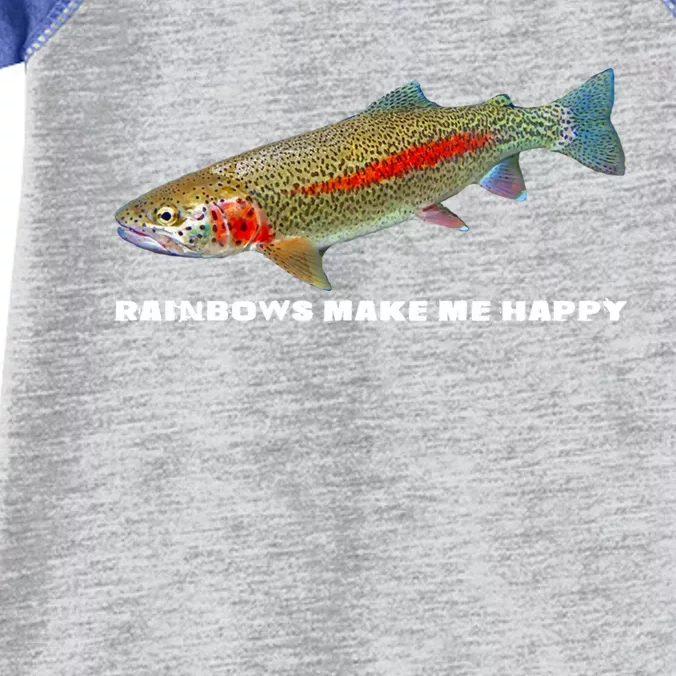 Rainbows Make Me Happy Trout Fishing Gift Infant Baby Jersey Bodysuit