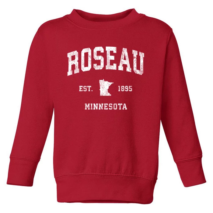 Roseau Minnesota Mn Vintage Athletic Sports Toddler Sweatshirt