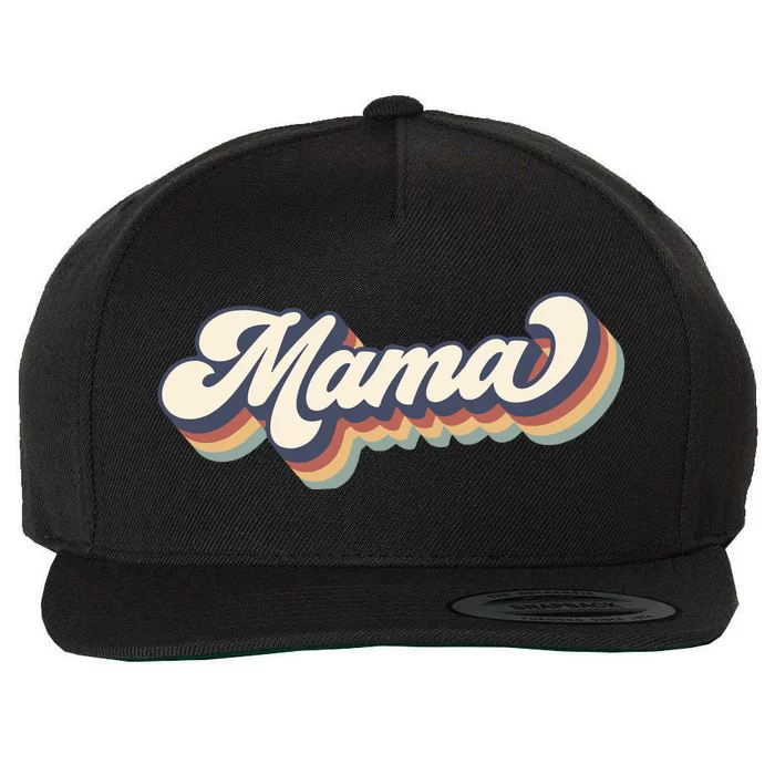 Retro Mama Mommy Gift For Mother's Day Wool Snapback Cap