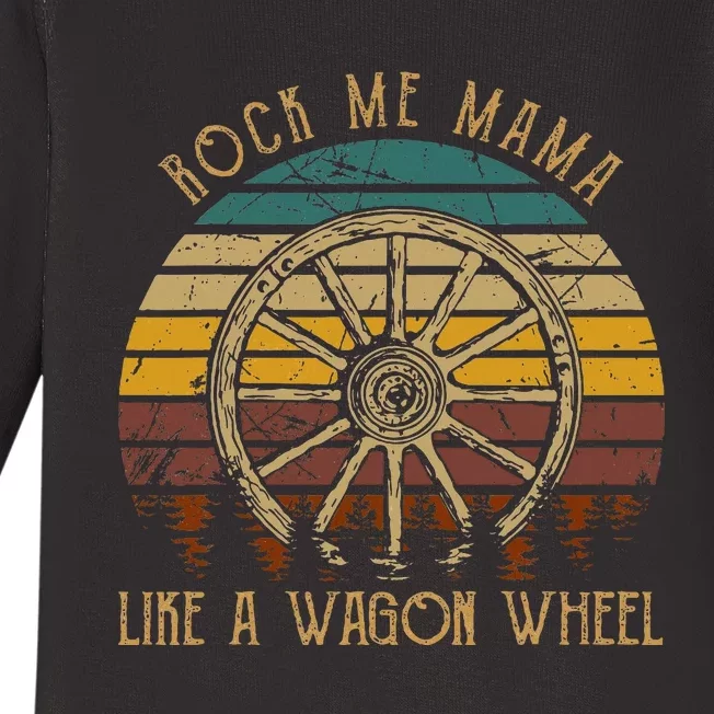 Rock Music Me Mama Like A Wagons Wheel Musician Baby Long Sleeve Bodysuit