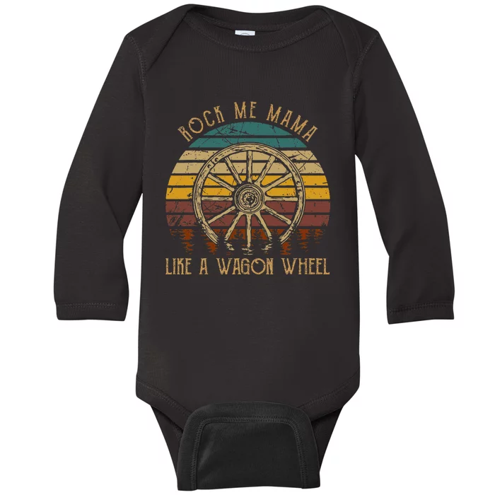 Rock Music Me Mama Like A Wagons Wheel Musician Baby Long Sleeve Bodysuit