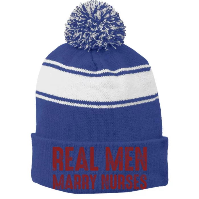 Real Marry Nurses Cute Gift Stripe Pom Pom Beanie