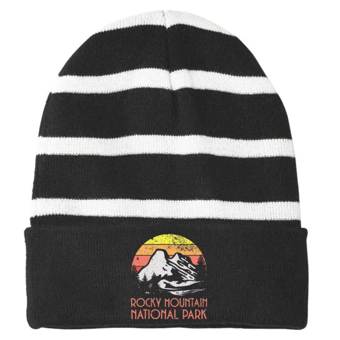 Rocky Mountain National Park Striped Beanie with Solid Band