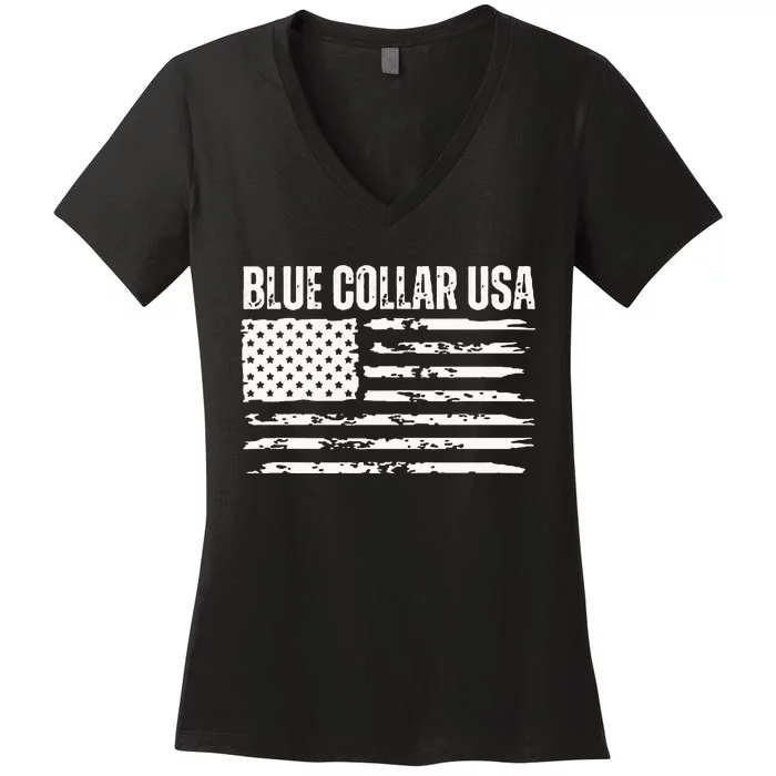 Rich Men North Of Richmond Blue Collar Anthony American FLAG Women's V-Neck T-Shirt