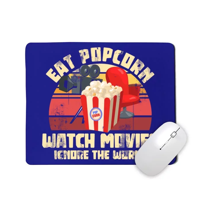 Retro Movie Night Gift Idea Film Food Lover Popcorn Cute Gift Mousepad